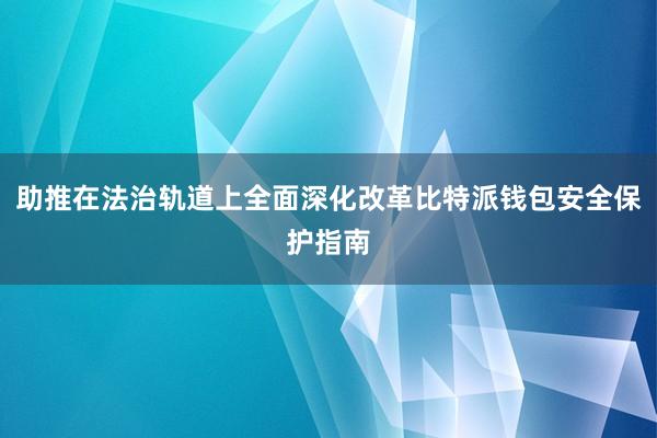 助推在法治轨道上全面深化改革比特派钱包安全保护指南