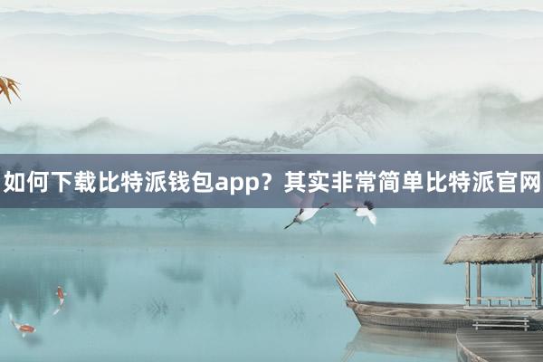 如何下载比特派钱包app？其实非常简单比特派官网