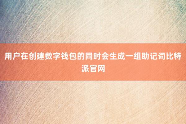 用户在创建数字钱包的同时会生成一组助记词比特派官网