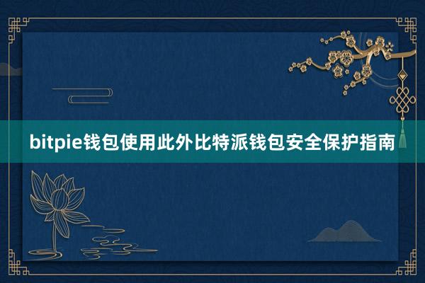 bitpie钱包使用此外比特派钱包安全保护指南