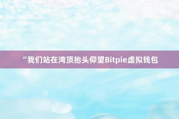 “我们站在湾顶抬头仰望Bitpie虚拟钱包