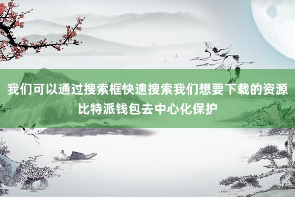 我们可以通过搜索框快速搜索我们想要下载的资源比特派钱包去中心化保护