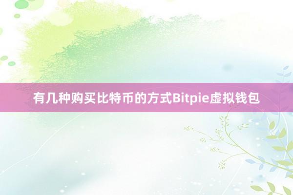 有几种购买比特币的方式Bitpie虚拟钱包