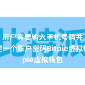 用户需要输入手机号码并创建一个账户密码Bitpie虚拟钱包